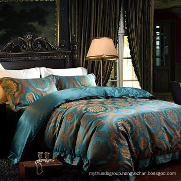 Jacquard weave mulberry silk bedding set